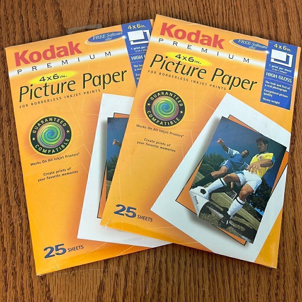 2 packs Kodak Picture Paper 4x6- 50 sheets total